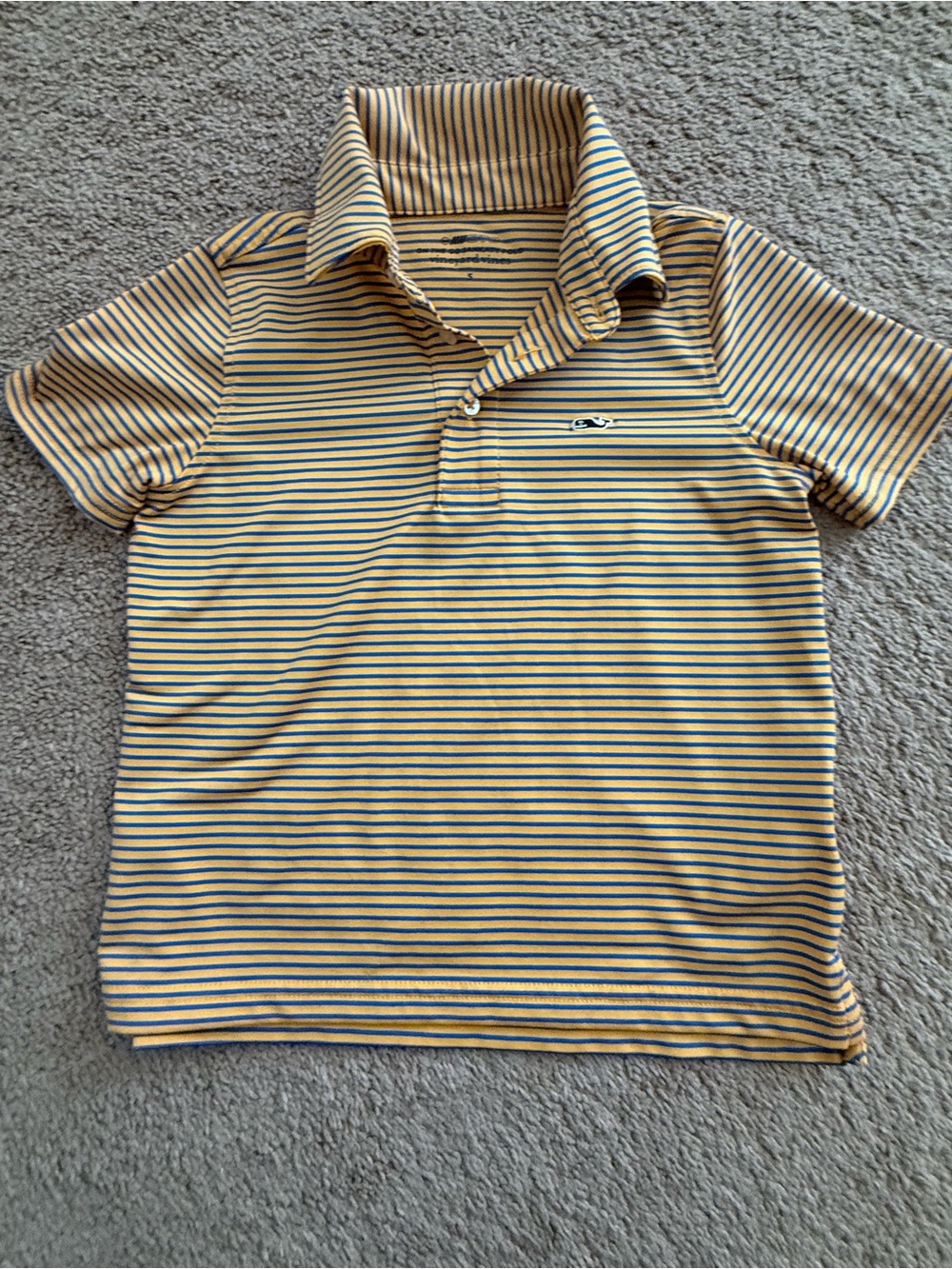 Vineyard Vines Yellow & Navy Striped Boys Polo